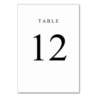Tarjeta De Mesa Número de tabla simple - 12