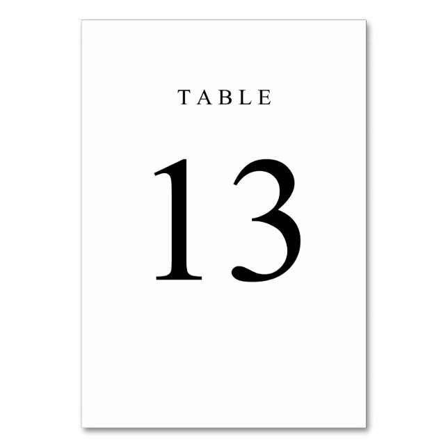 Tarjeta De Mesa Número de tabla simple - 13 (Anverso)