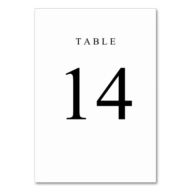 Tarjeta De Mesa Número de tabla simple - 14 (Anverso)