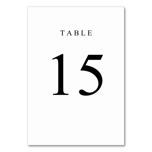 Tarjeta De Mesa Número de tabla simple - 15 (Anverso)