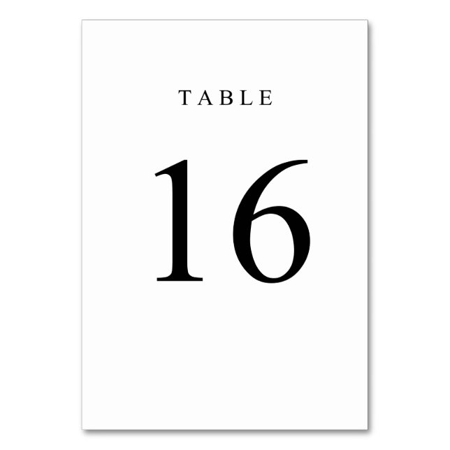 Tarjeta De Mesa Número de tabla simple - 16 (Anverso)