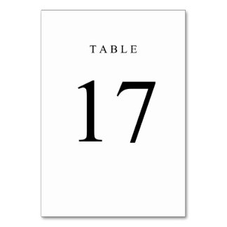 Tarjeta De Mesa Número de tabla simple - 17