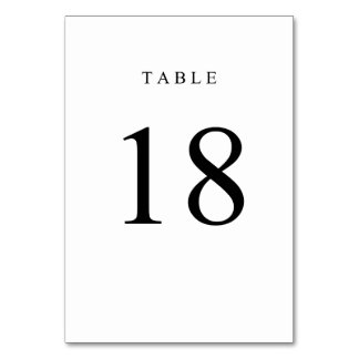 Tarjeta De Mesa Número de tabla simple - 18