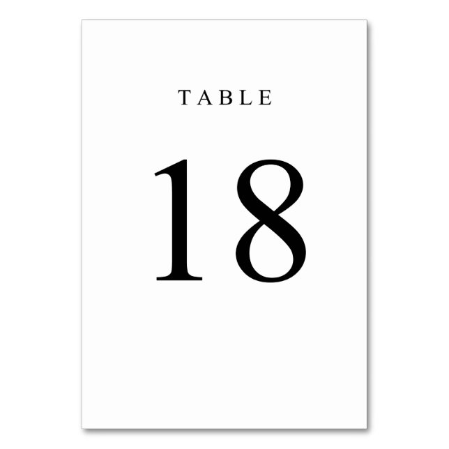Tarjeta De Mesa Número de tabla simple - 18 (Anverso)