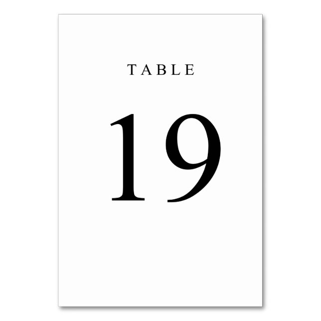 Tarjeta De Mesa Número de tabla simple - 19 (Anverso)