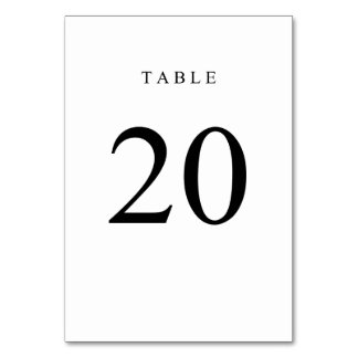 Tarjeta De Mesa Número de tabla simple - 20