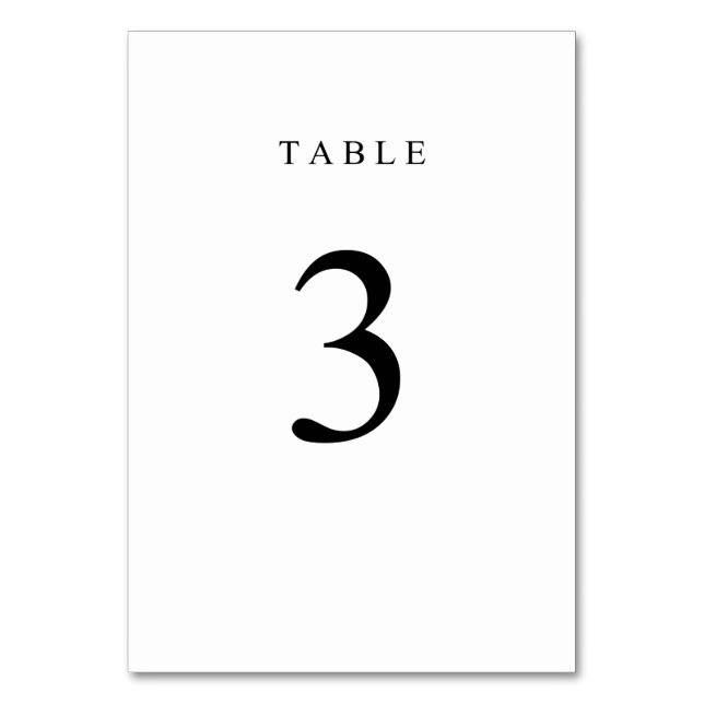 Tarjeta De Mesa Número de tabla simple - 3 (Anverso)