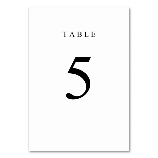 Tarjeta De Mesa Número de tabla simple - 5 (Anverso)