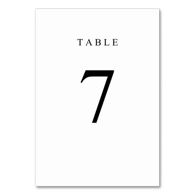 Tarjeta De Mesa Número de tabla simple - 7 (Anverso)