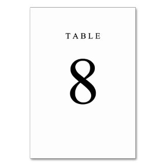 Tarjeta De Mesa Número de tabla simple - 8