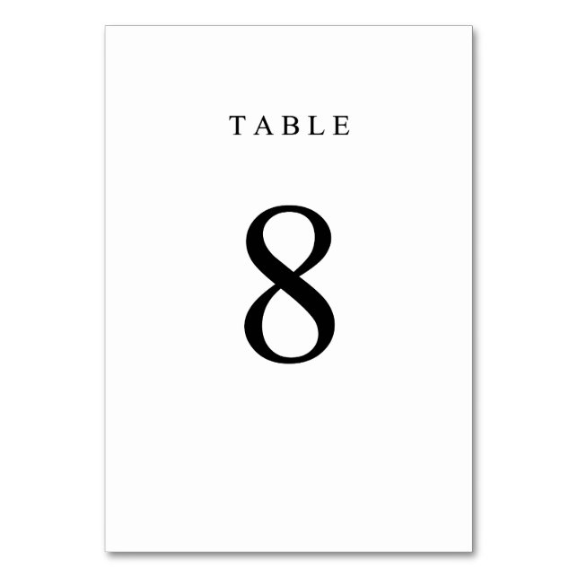 Tarjeta De Mesa Número de tabla simple - 8 (Anverso)