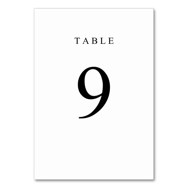 Tarjeta De Mesa Número de tabla simple - 9 (Anverso)