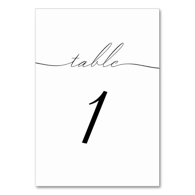 Tarjeta De Mesa Número de tabla simple y clásico (Anverso)