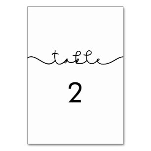 Tarjeta De Mesa Número de tabla simple y lindo del boda de tipos d