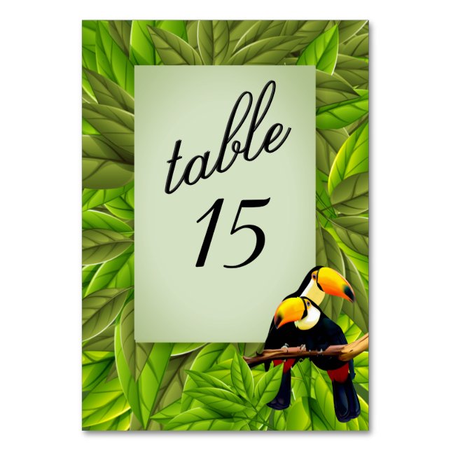 Tarjeta De Mesa Número de tabla táctil de la jungla exótica (Reverso)