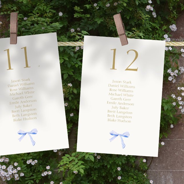 Tarjeta De Mesa Número de tabla y asiento de Boda de cinta de moda (Subido por el creador)
