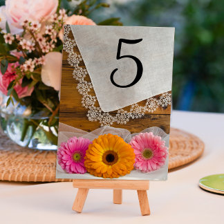Tarjeta De Mesa Número de tablas de casamiento de campo de trío de
