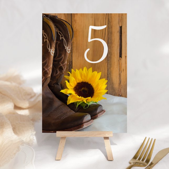 Tarjeta De Mesa Número de tablas del Boda occidental del girasol d (Subido por el creador)