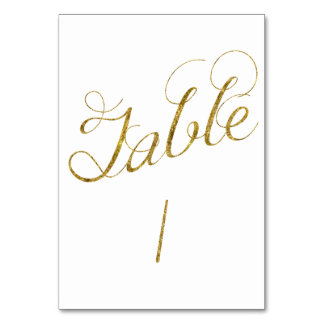 Tarjeta De Mesa Número del cuadro 1 del Glam dorado