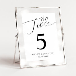 Tarjeta De Mesa Número mínimo de tabla Boda