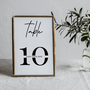 Tarjeta De Mesa Número mínimo de tabla Rótulo de asiento de evento