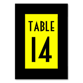 Tarjeta De Mesa Número negro y amarillo