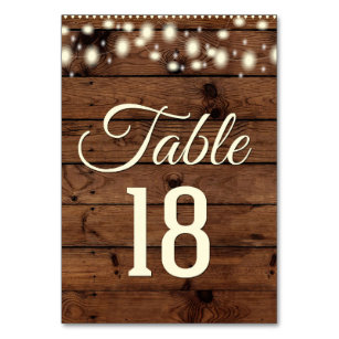 Tarjeta De Mesa Número rústico de la tabla, número 18, DIECIOCHO