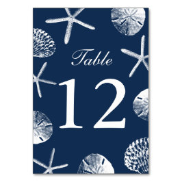Tarjeta De Mesa Números de la Mesa Temática Marina Blue Beach