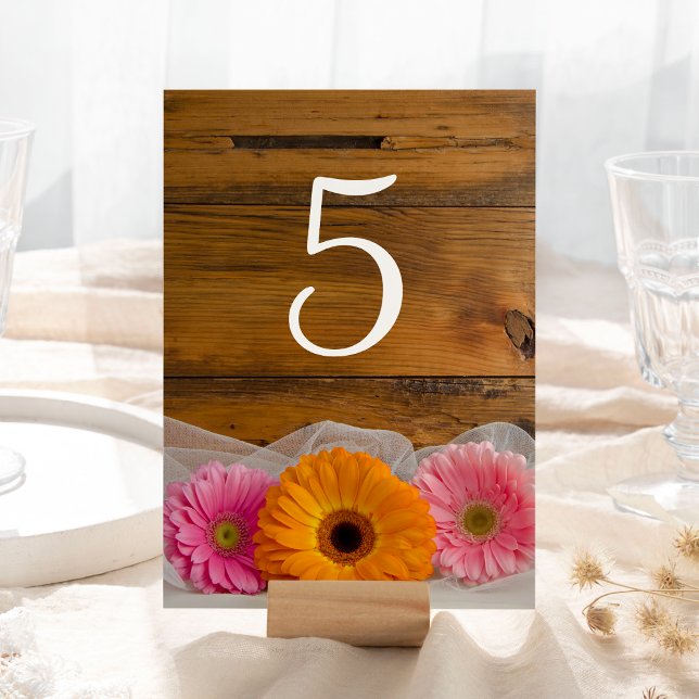Tarjeta De Mesa Números de la tabla de bodas del trio de Daisy (Subido por el creador)