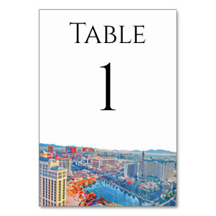 Tarjeta De Mesa Números de la tabla de líneas de Skyline de Las Ve