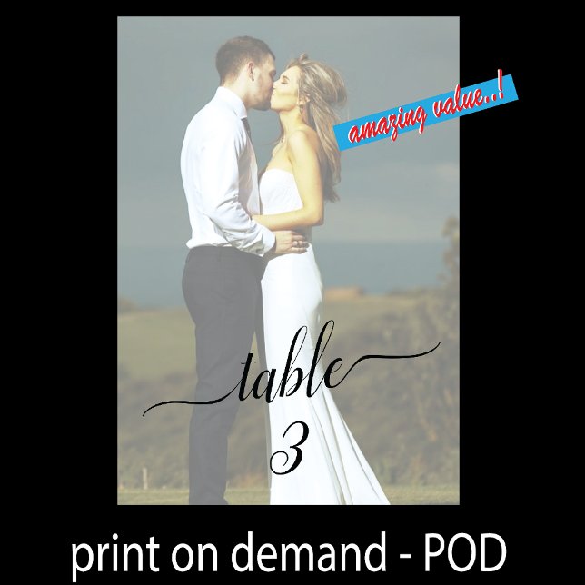 Tarjeta De Mesa Números de la tabla Hermosa foto de la pareja de B (Subido por el creador)