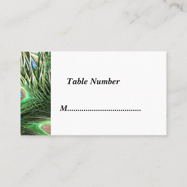 Tarjeta De Mesa Números de mesa clásicos de pavo real (Anverso)