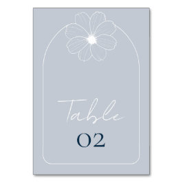 Tarjeta De Mesa Números de tabla azul turbio y arcaico
