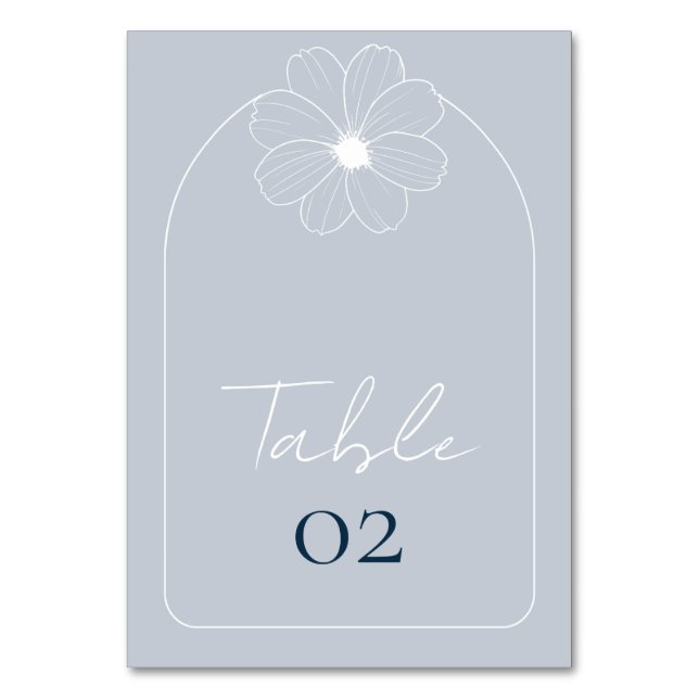 Tarjeta De Mesa Números de tabla azul turbio y arcaico (Anverso)