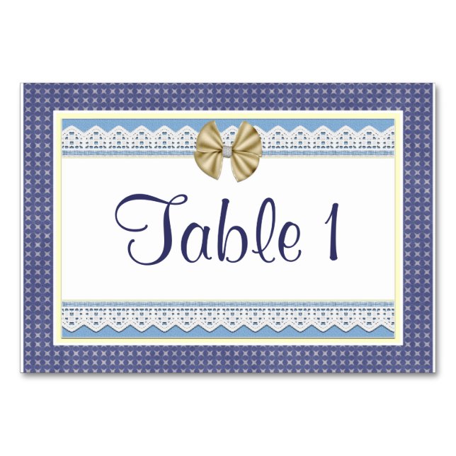 Tarjeta De Mesa Números de tabla Baby Shower azul (Anverso)