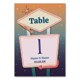 Tarjeta De Mesa Números de tabla Boda Casino Las Vegas