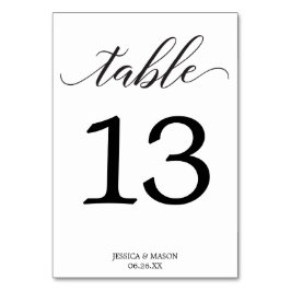 Tarjeta De Mesa Números de tabla Boda clásicos de doble cara