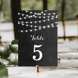 Tarjeta De Mesa Números de tabla Boda de las luces de cadena de ca