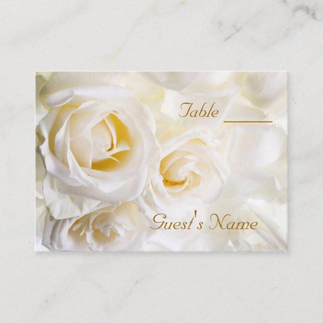 Tarjeta De Mesa Números de tabla Boda de rosas blancas (Anverso)