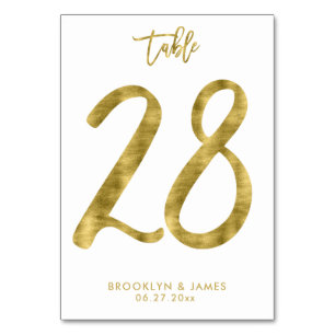 Tarjeta De Mesa Números de tabla boda Efecto Relieve metalizado do
