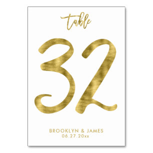 Tarjeta De Mesa Números de tabla boda Efecto Relieve metalizado do