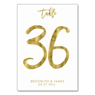 Tarjeta De Mesa Números de tabla boda Efecto Relieve metalizado do