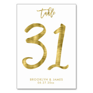 Tarjeta De Mesa Números de tabla boda Efecto Relieve metalizado do