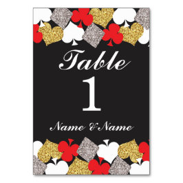 Tarjeta De Mesa Números de tabla Boda Fiesta del Casino Las Vegas