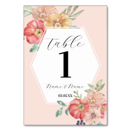 Tarjeta De Mesa Números de tabla Boda Florencia acuática