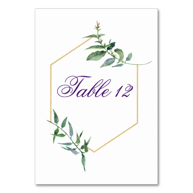 Tarjeta De Mesa Números de tabla Boda imprimibles, vegetación rúst (Anverso)