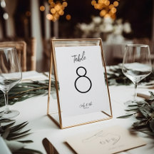 Números de tabla Boda minimalistas - Mesa elegante