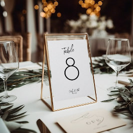 Tarjeta De Mesa Números de tabla Boda minimalistas - Mesa elegante