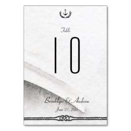 Tarjeta De Mesa Números De Tabla Boda Náutico Gris Y Blanco