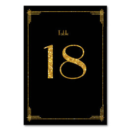 Tarjeta De Mesa Números de tabla boda Secuencias de oro Art Deco 1